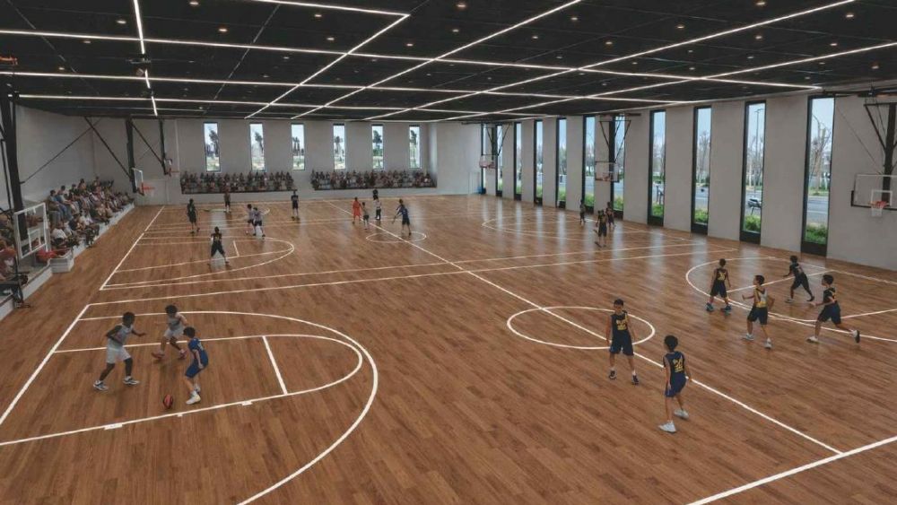 Interior d'un dels pavellons de la Ciutat del Bàsquet d'Alacant
