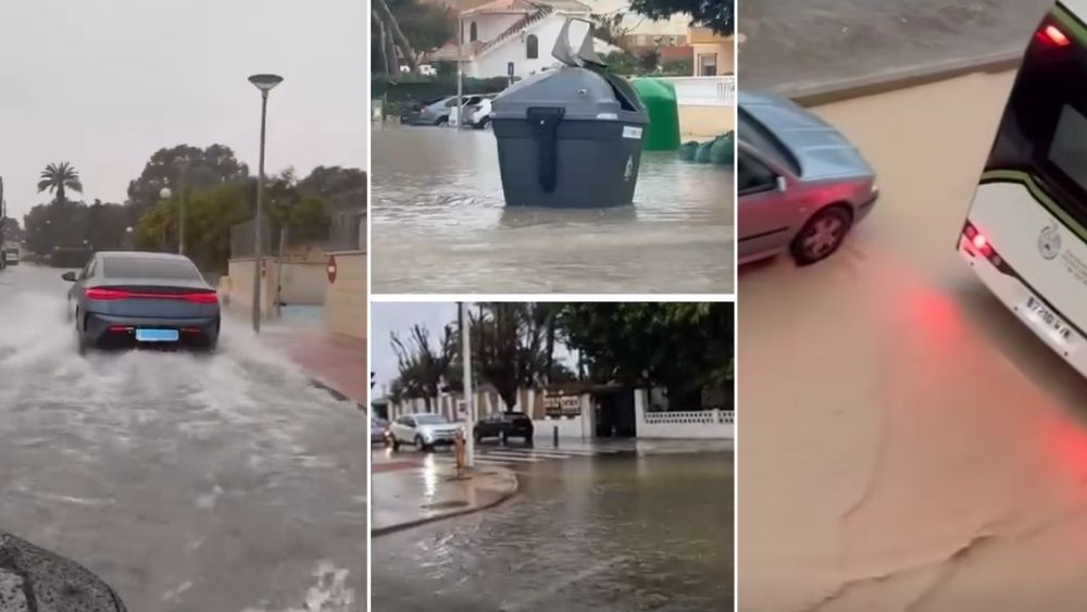 Montaje con las incidencias por la lluvia en numerosos puntos de la provincia de Alicante