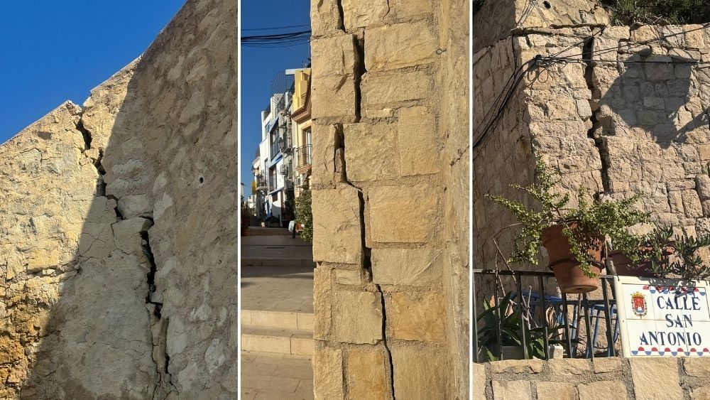 Clivelles en diversos punts del barri de Santa Cruz d'Alacant