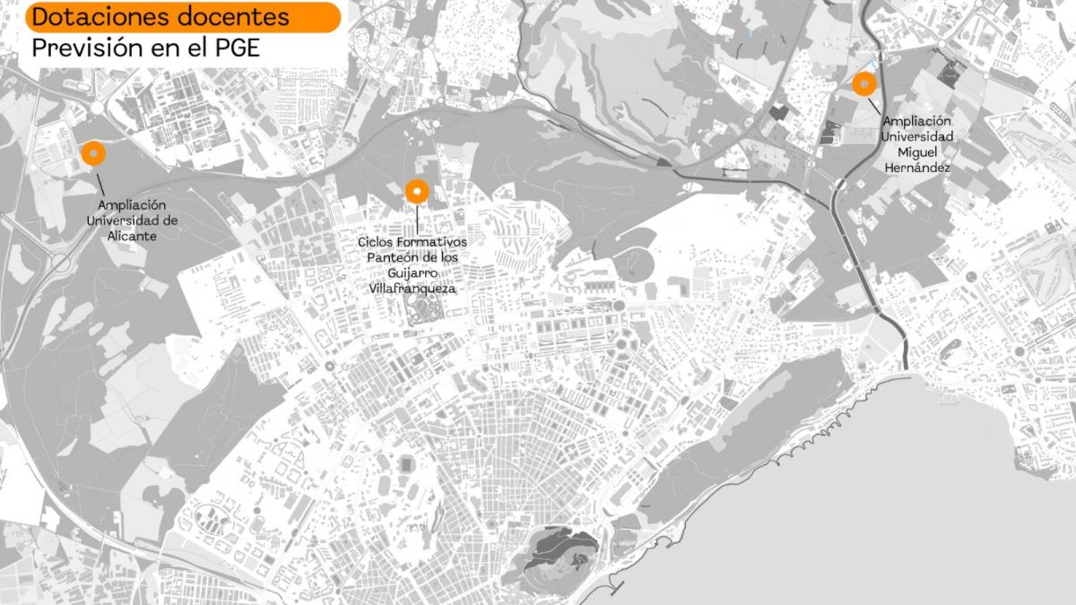 Noves dotacions educatives superiors incloses el Pla General d'Alacant