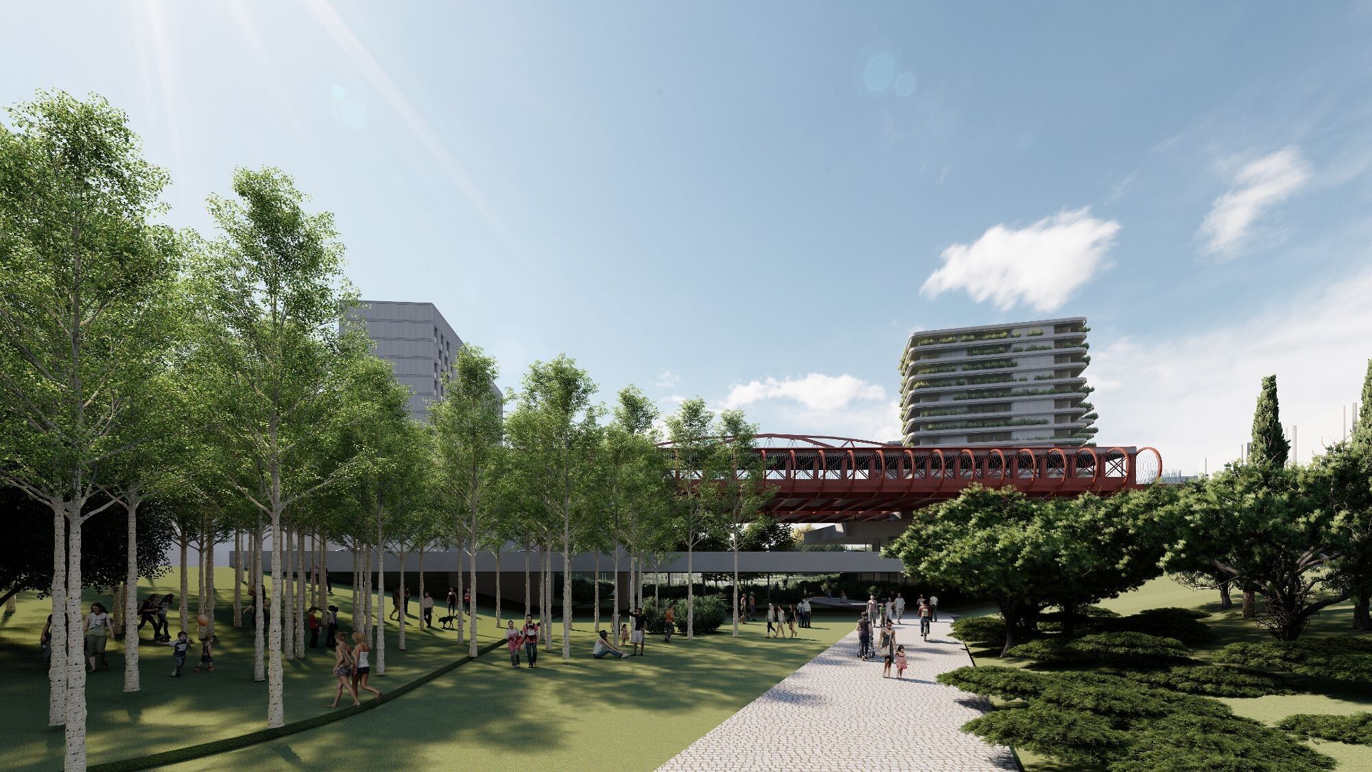 El pont roig es manté com a element distintiu en el futur Parc Central d'Alacant