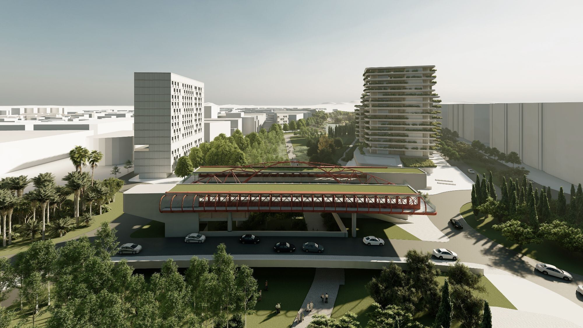 El tráfico cruzará el parque por un único punto a través de un cruce en el puente rojo