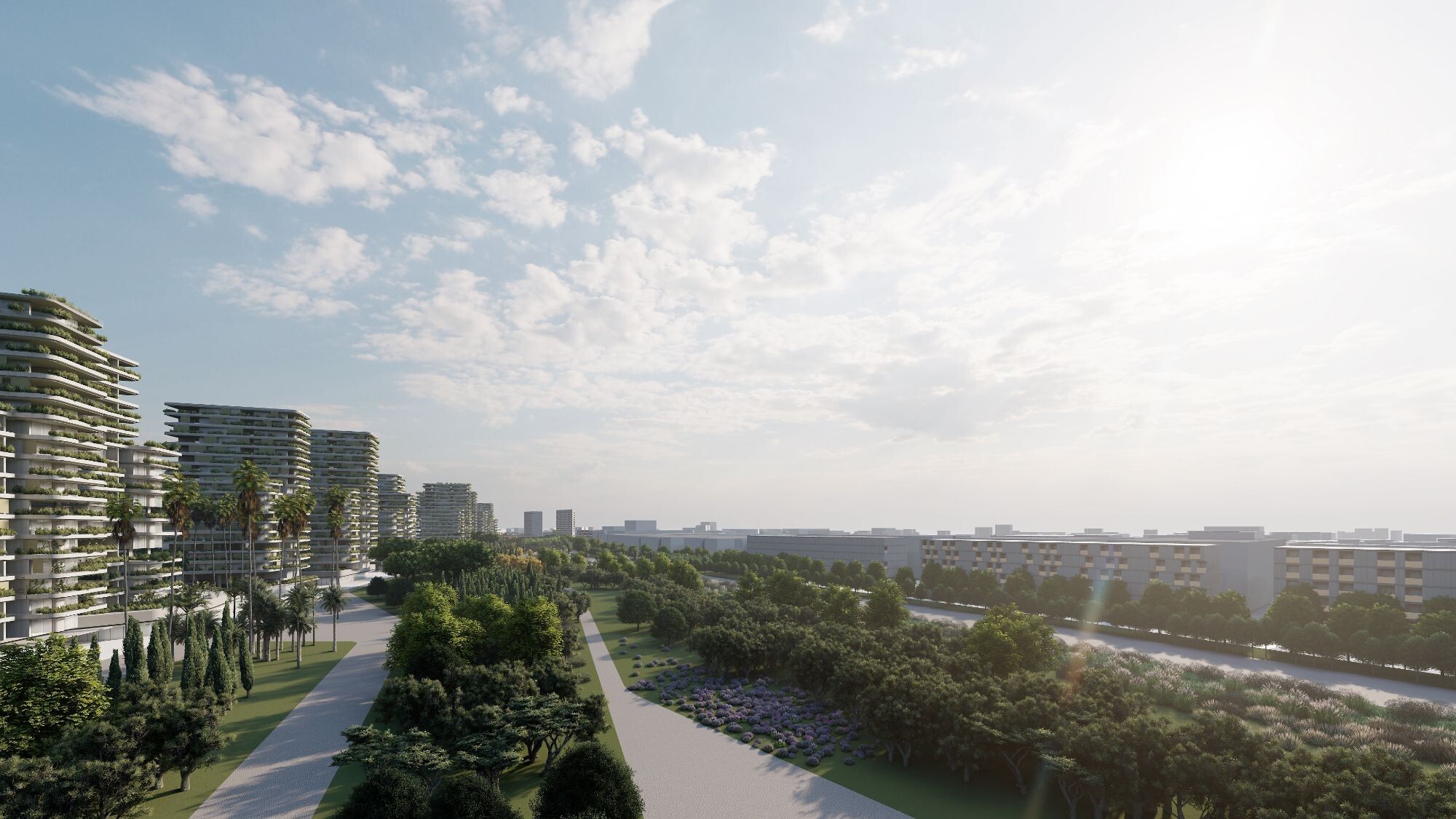 Amplias zonas verdes en el Parque Central de Alicante