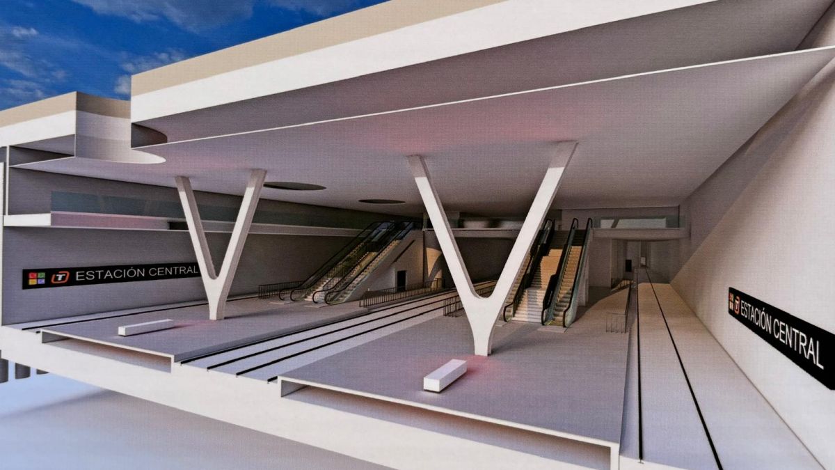 Secció interior de l'Estació Central del Tram en Alacant