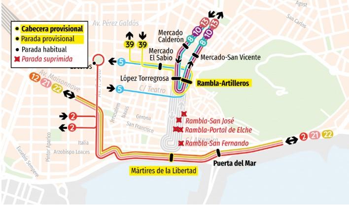 desvios trafico rambla gala candidatas bellea del foc