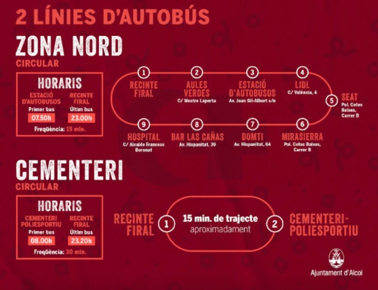 Autobús especial per les festes de Moros i Cristians d'Alcoi