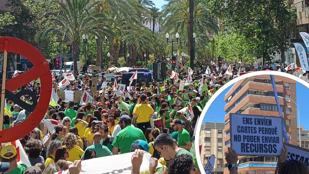 Manifestación multitudinaria en Alicante por la huelga educativa indefinida