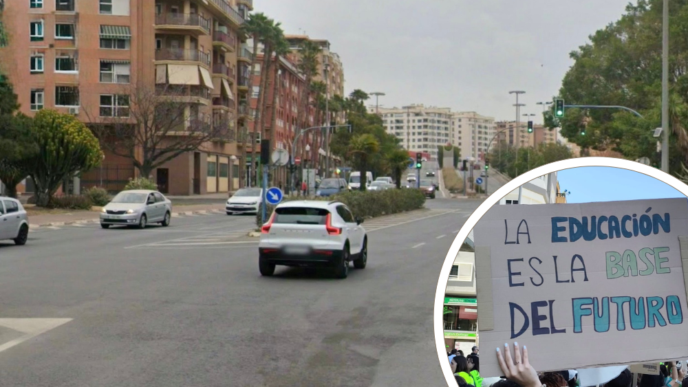 Carrers tallats a Alacant per la vaga educativa d'este dimecres