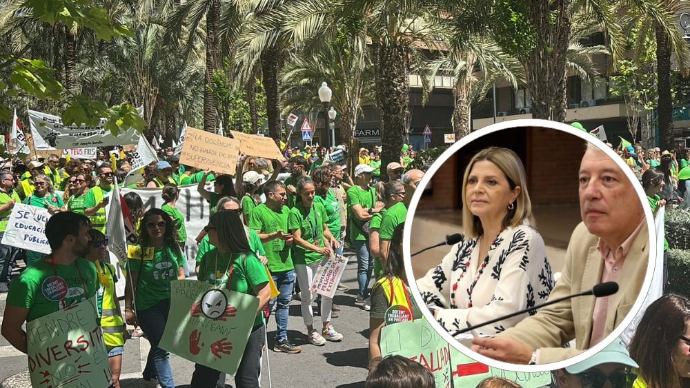 Manifestació docent a Alacante i la consellera d'Educació