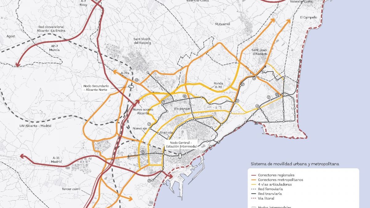 Pla de la mobilitat futura en el Pla General d'Alacant