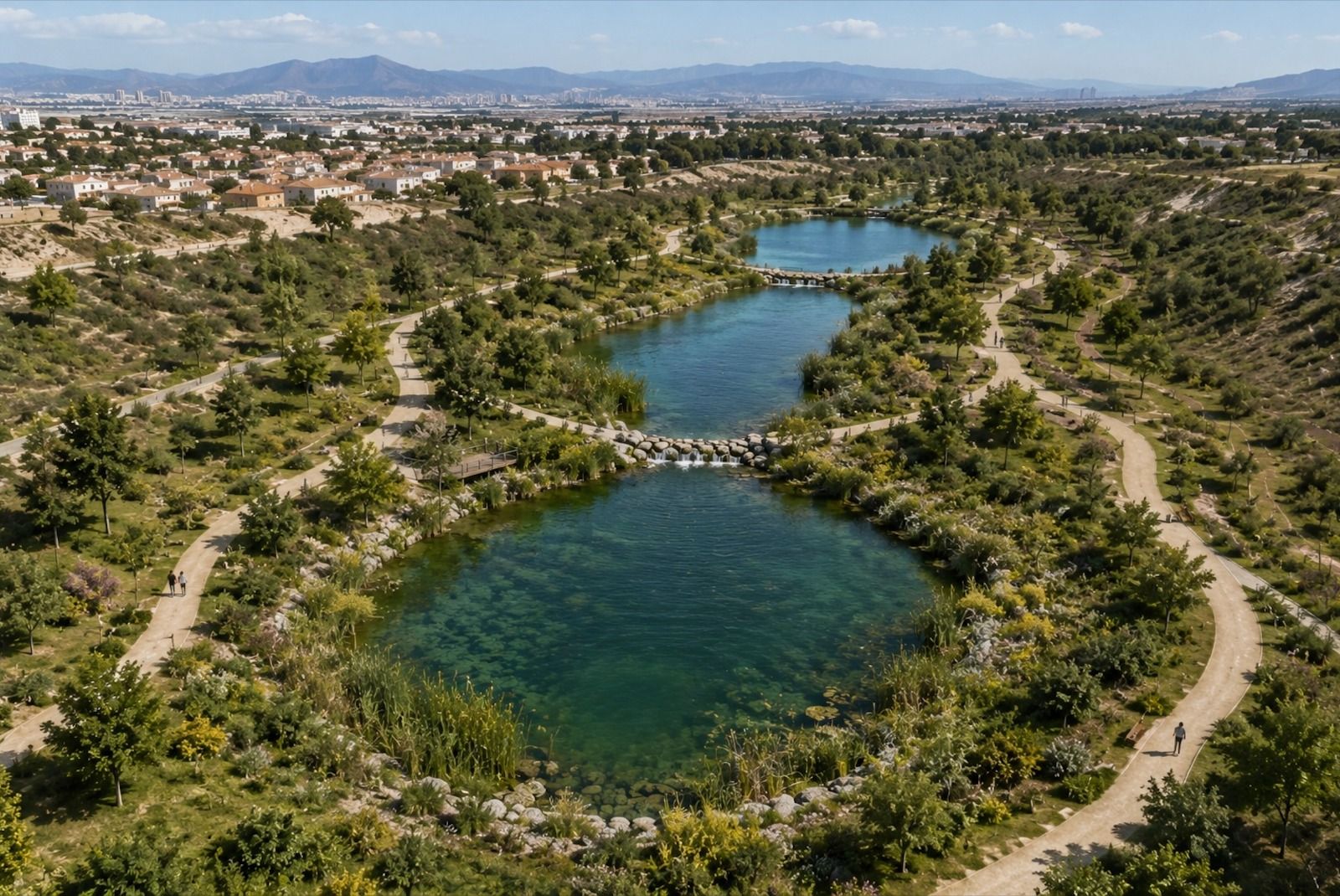 Recreación con IA del parque fluvial en el Jucaret entre Sant Joan y Mutxamel 
