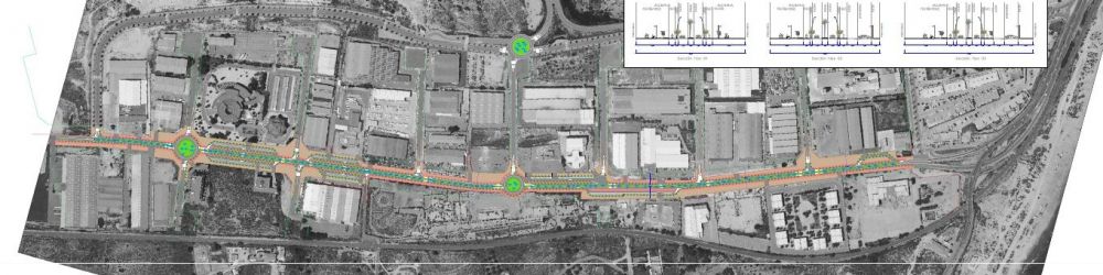 Plano del estudio previo en la avenida de Elche 