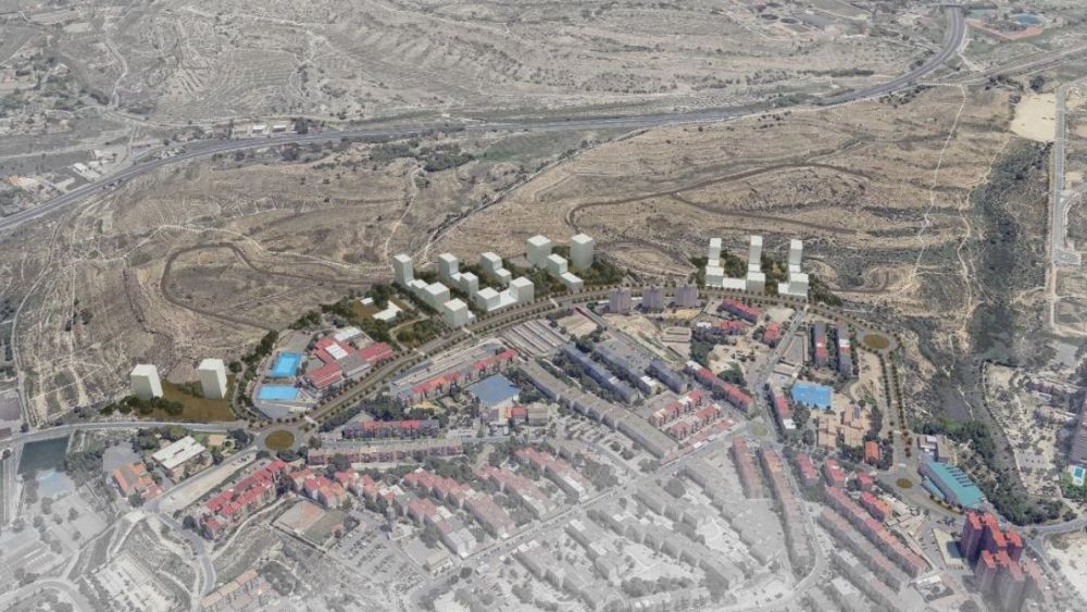 Distribución de los bloques de viviendas en el futuro barrio de las Lomas de Garbinet en Alacant