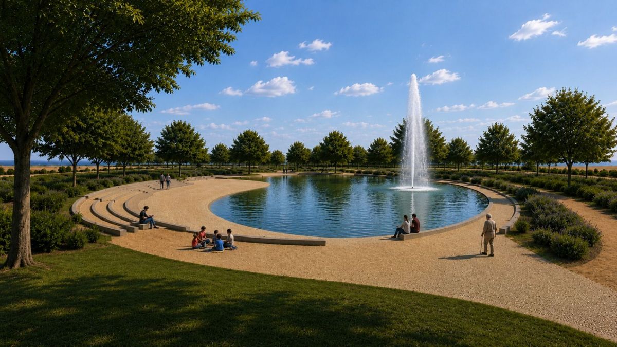 Lago en el futuro Parque Europa de Elche