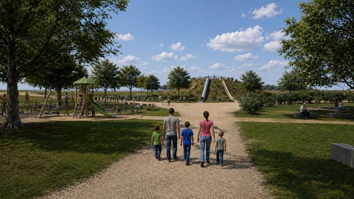 Zona de juegos infantil en el futuro Parque Europa