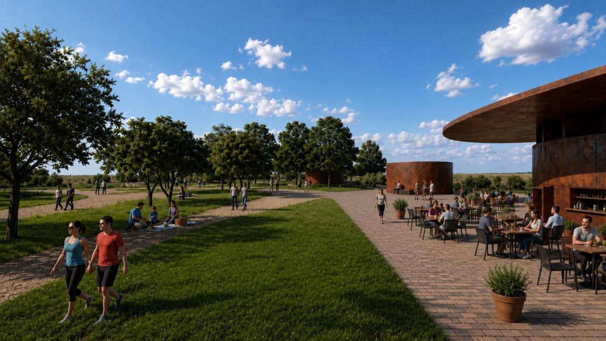Zona de cafetería en el Parque Europa de Elche