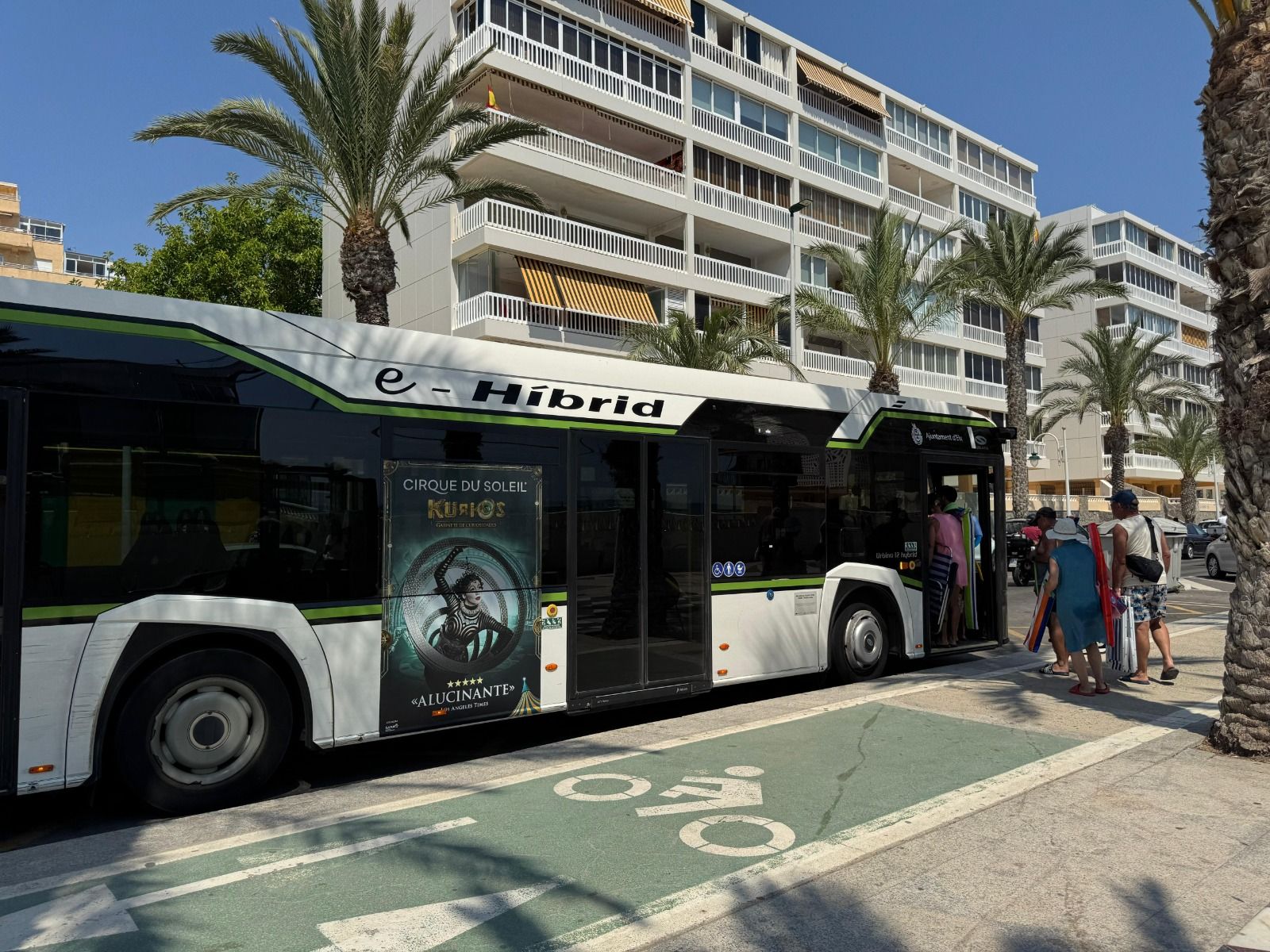 Línea de autobús para ir a las playas de Elche
