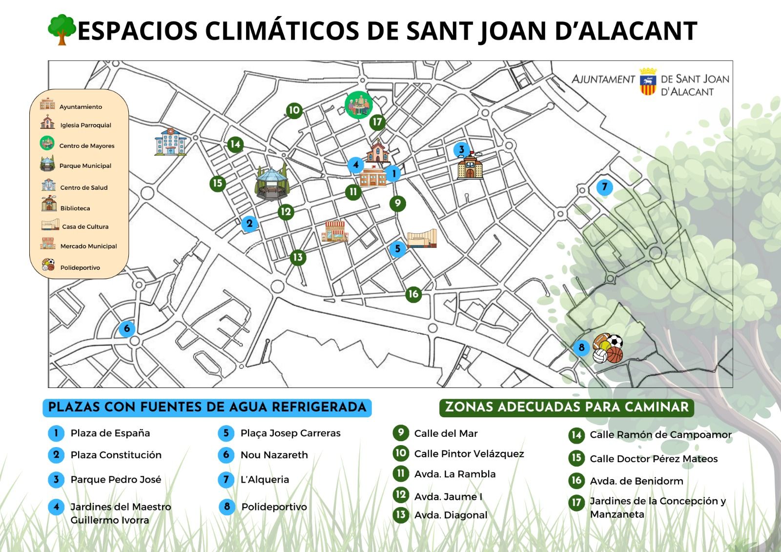 Mapa de los espacios climaticos de Sant Joan Mapa de los espacios climaticos de Sant Joan