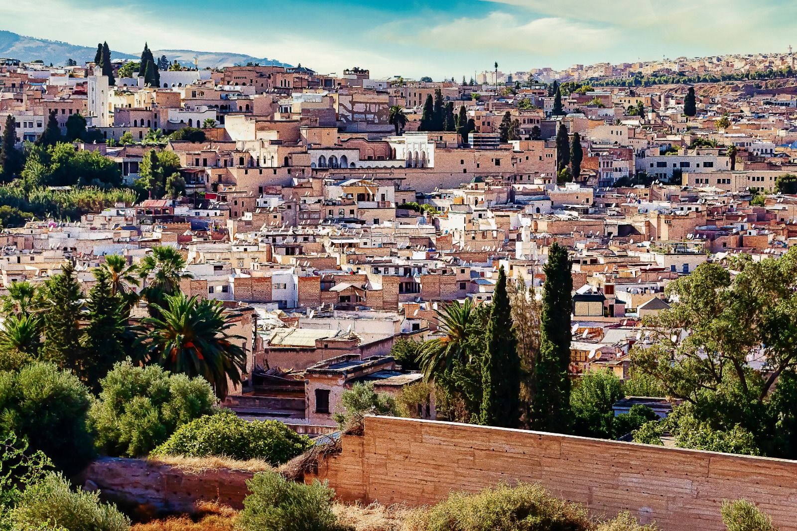Imagen aérea del casco histórico de Fez, en Marruecos Imagen aérea del casco histórico de Fez, en Marruecos
