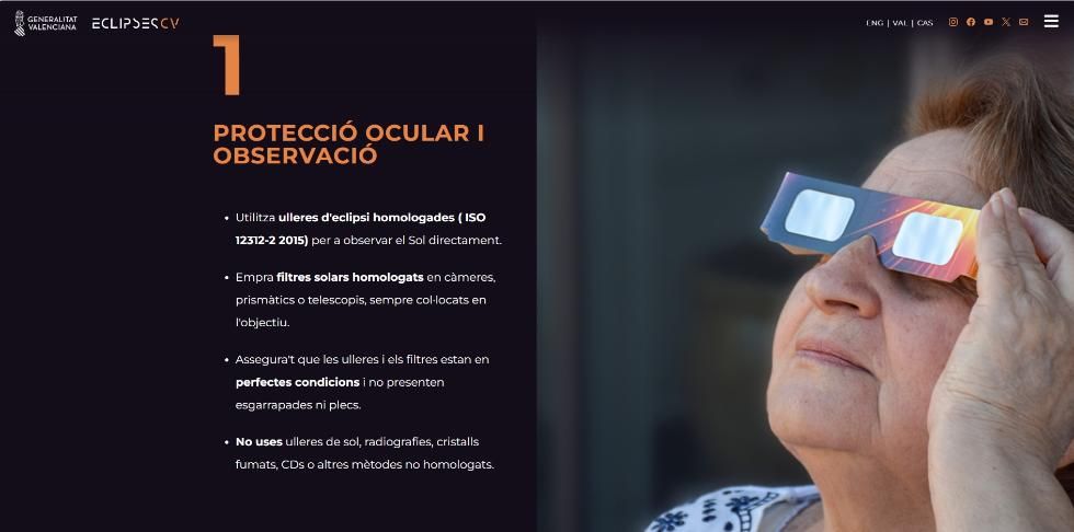 Inspecciones sobre gafas homologadas para el eclipse