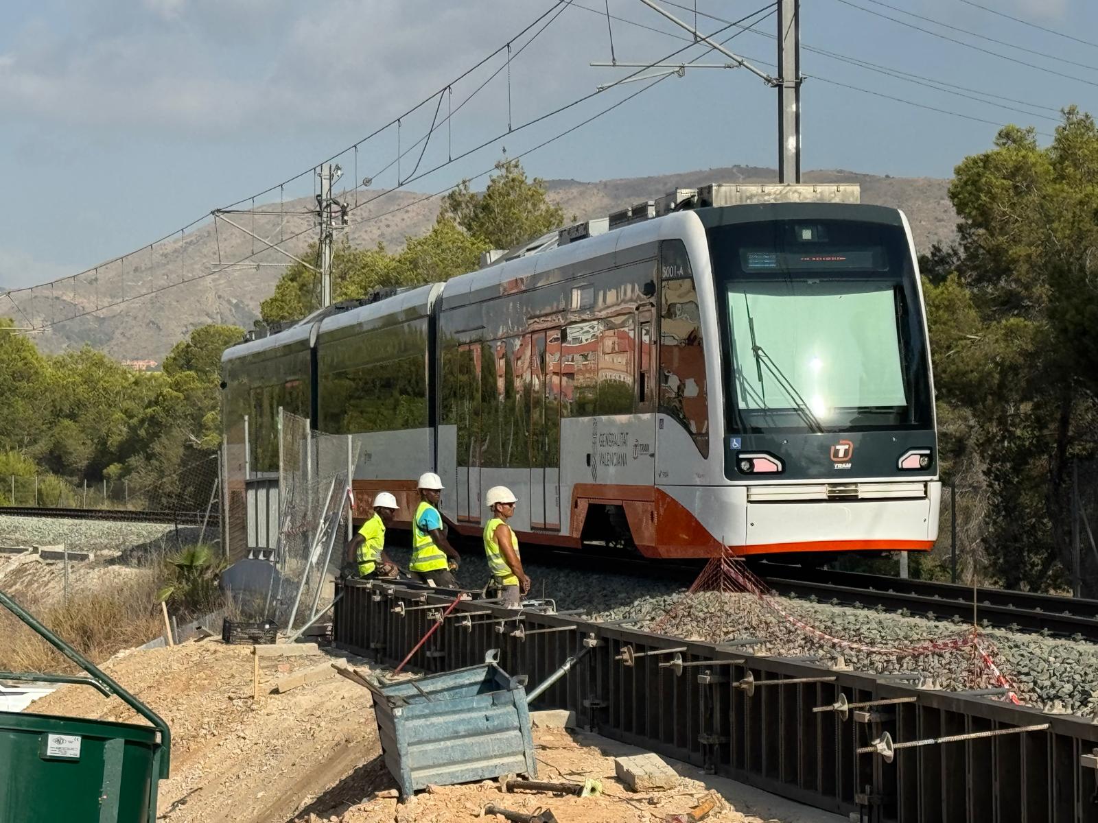 Obras de tranviarización de la Lína 9 del TRAM de Alicante en Benidorm