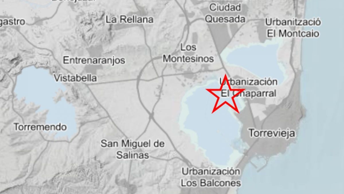 Epicentro del terremoto entre Los Montesinos y Torrevieja (Fuente: IGN)