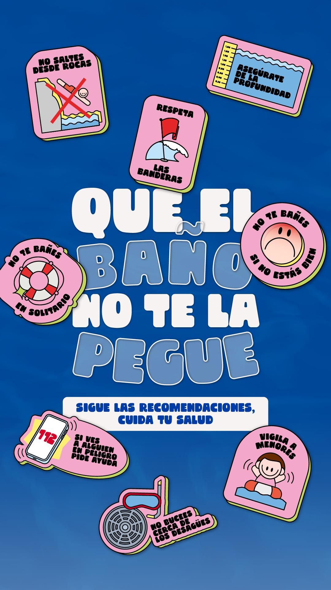 Conselleria difunde material informativo bajo el lema "Que el baño no te la pegue"