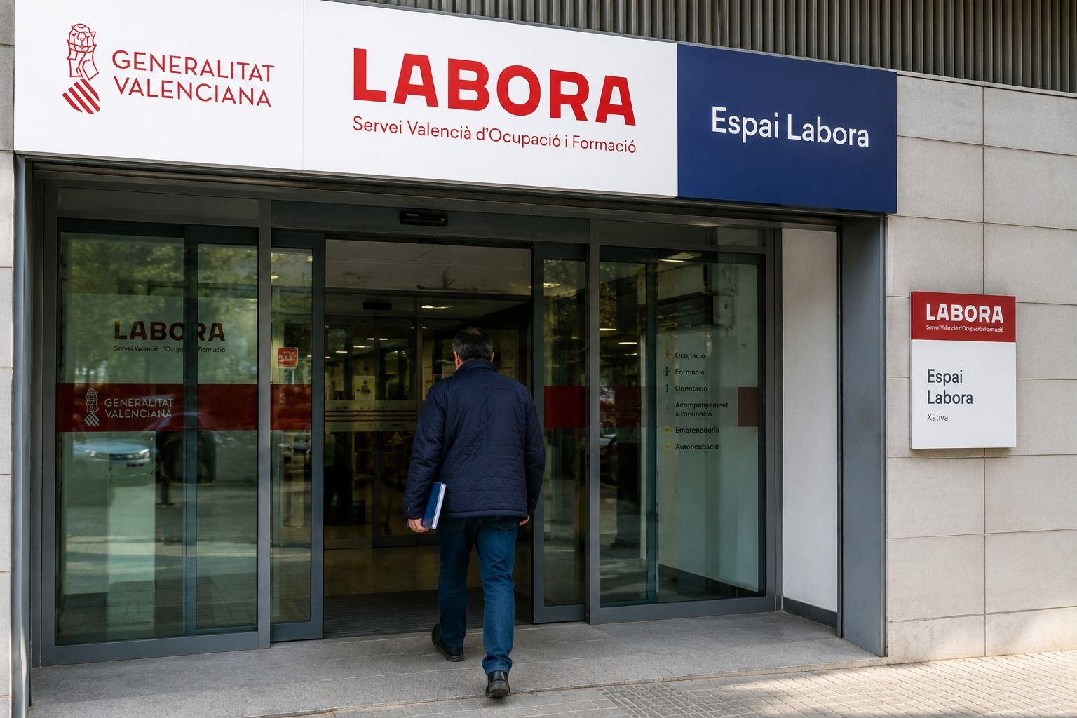 Un hombre accede a una oficina de empleo de LABORA
