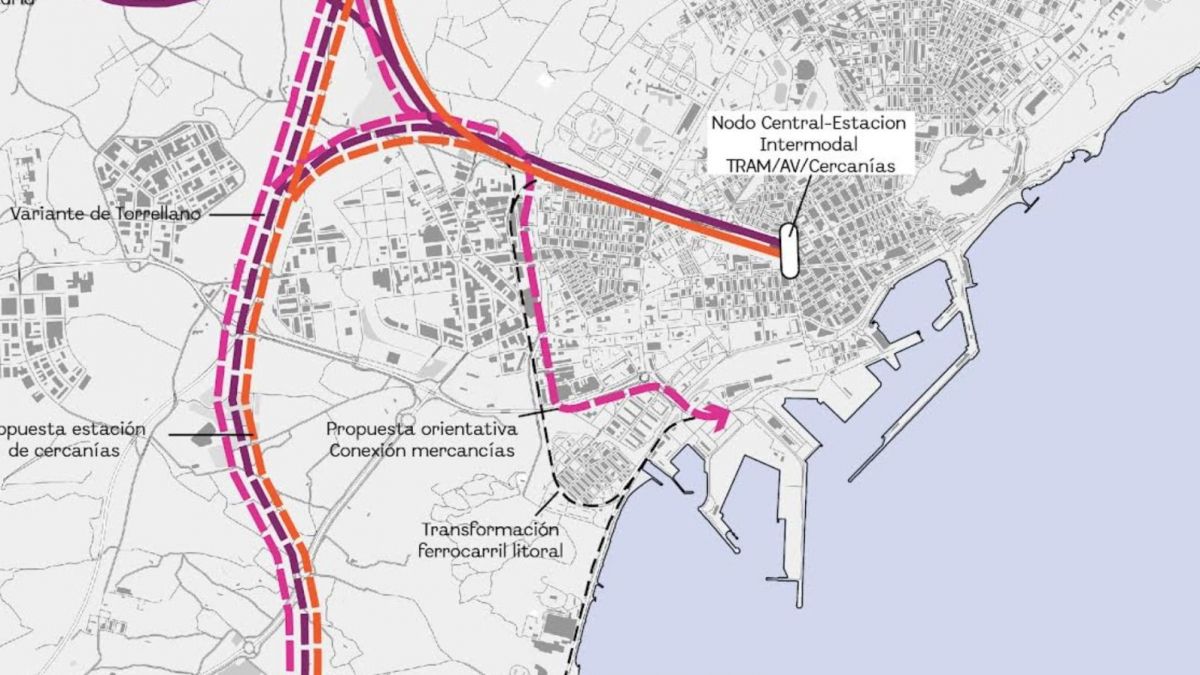Solución propuesta para la nueva conexión de mercancías con el Puerto de Alicante Solución propuesta para la nueva conexión de mercancías con el Puerto de Alicante