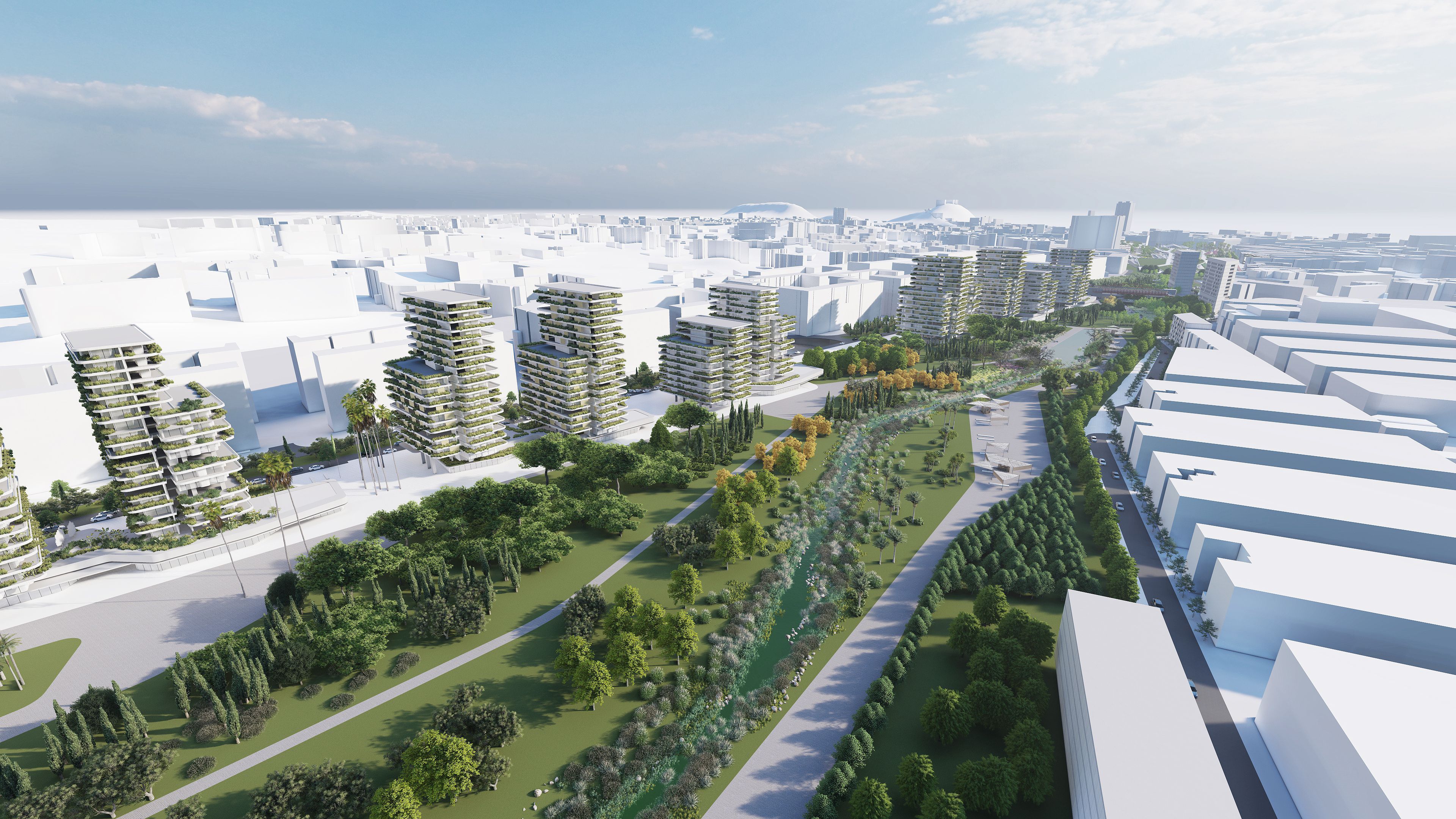 Recreación del nuevo proyecto urbanístico en el Parque Central de Alicante