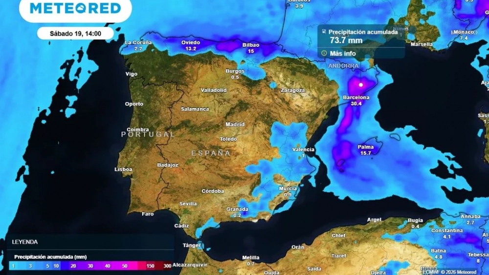 Precipitación acumulada durante la jornada del sábado en la proviuncia de Alicante Precipitación acumulada durante la jornada del sábado en la proviuncia de Alicante