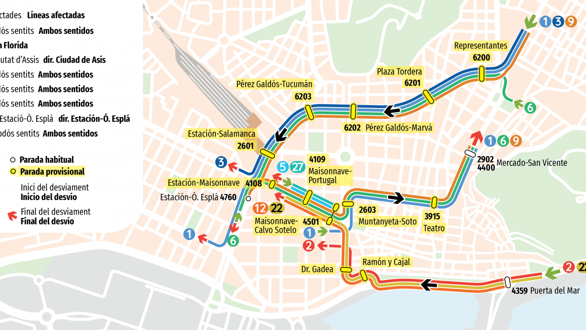 Desvíos de autobús en Alicante por el trofeo Diputación Desvíos de autobús en Alicante por el trofeo Diputación