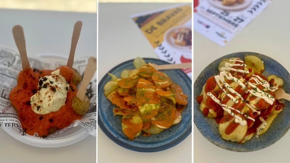 Tres de las propuestas que concursan en el festival de las mejores bravas en Alicante Tres de las propuestas que concursan en el festival de las mejores bravas en Alicante