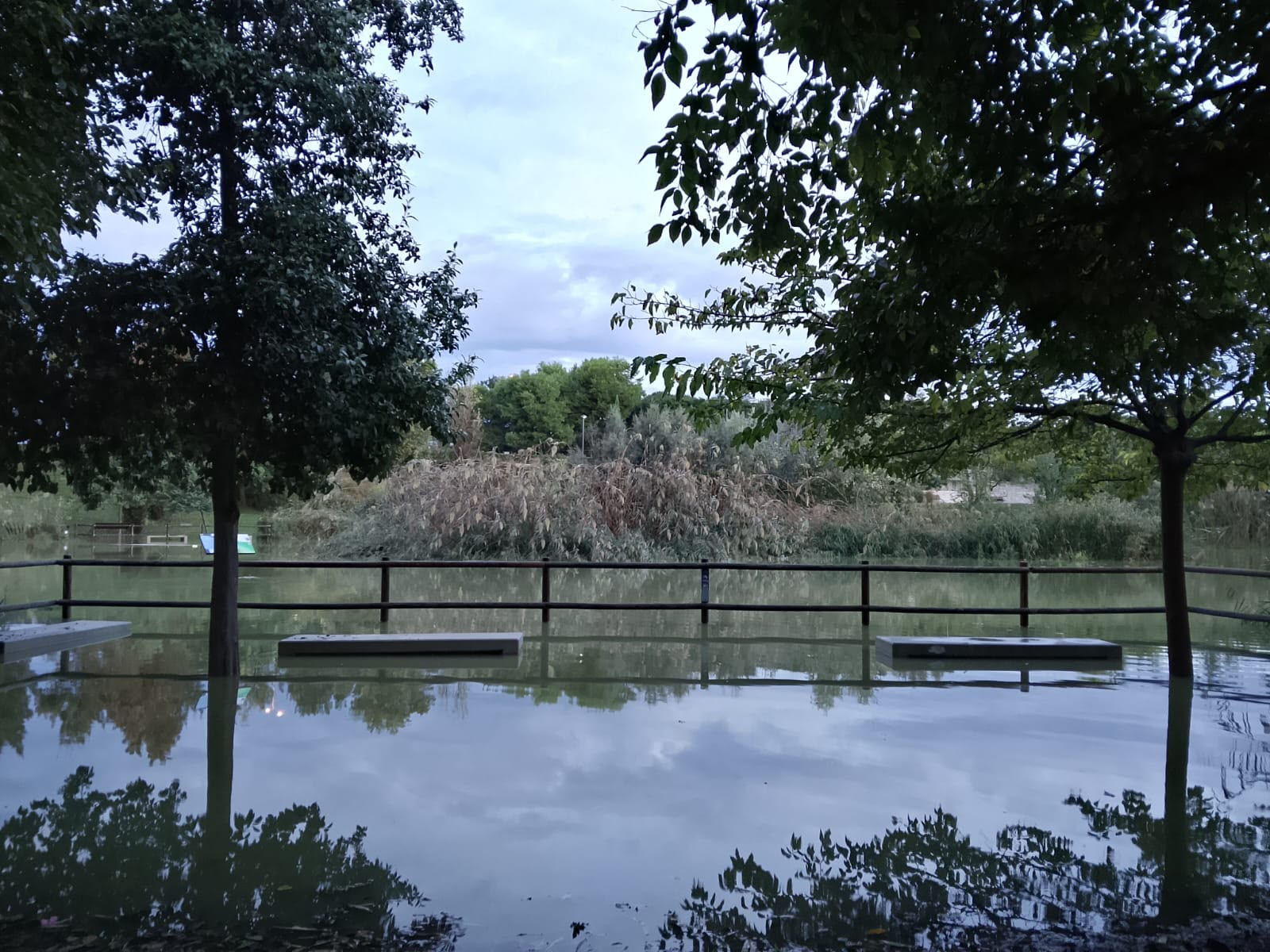 El parque inundable de la La Marjal lleno de agua por las lluvias El parque inundable de la La Marjal lleno de agua por las lluvias