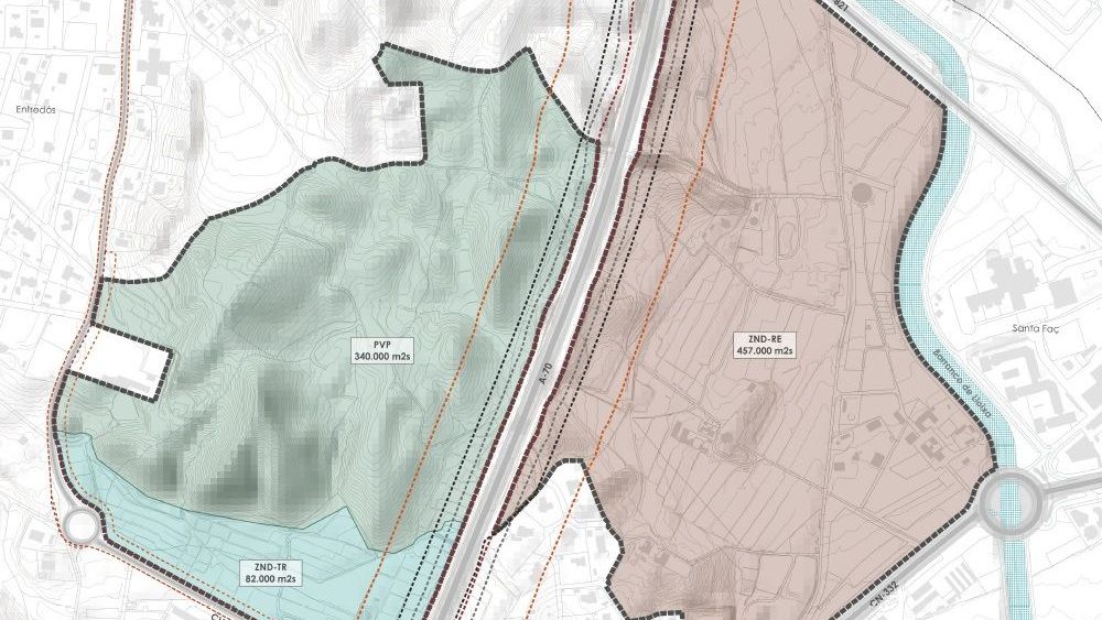 Distribución de los tres ámbitos del sector de El Pino y Ruaya Distribución de los tres ámbitos del sector de El Pino y Ruaya