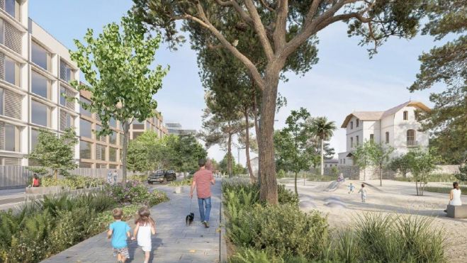 Recreació d'un carrer amb vivendes en el sector projectat en Pi i Ruaya Recreació d'un carrer amb vivendes en el sector projectat en Pi i Ruaya